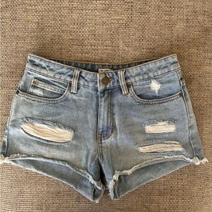 Billabong Light Blue Distressed Jean Shorts